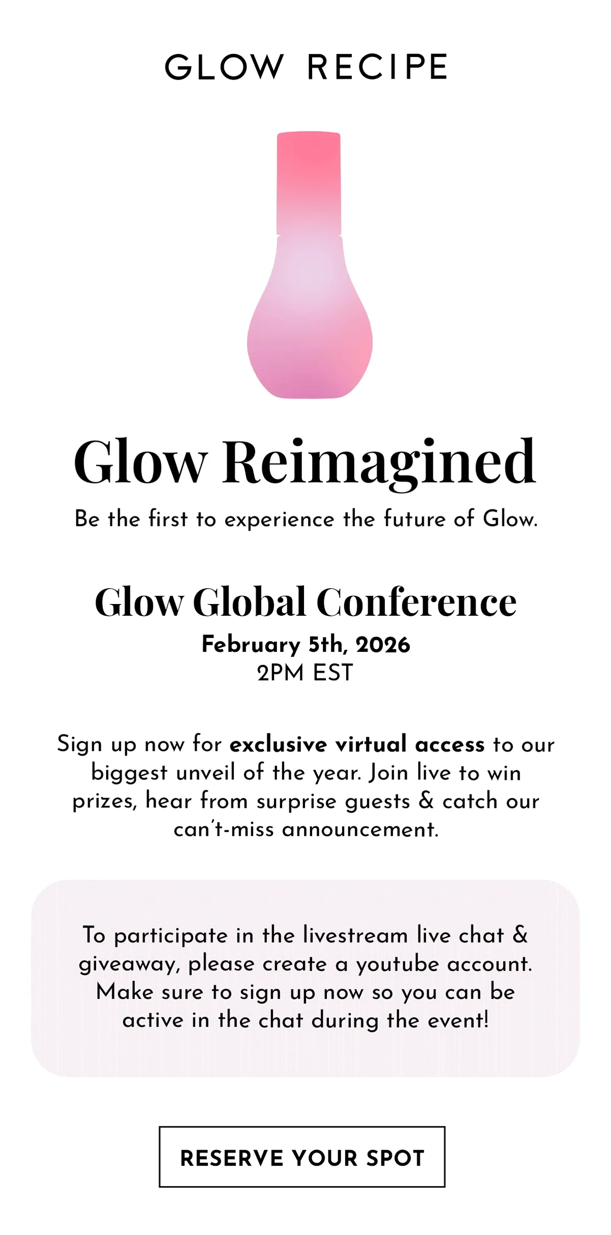 Reserve your spot at Glow Global Conference