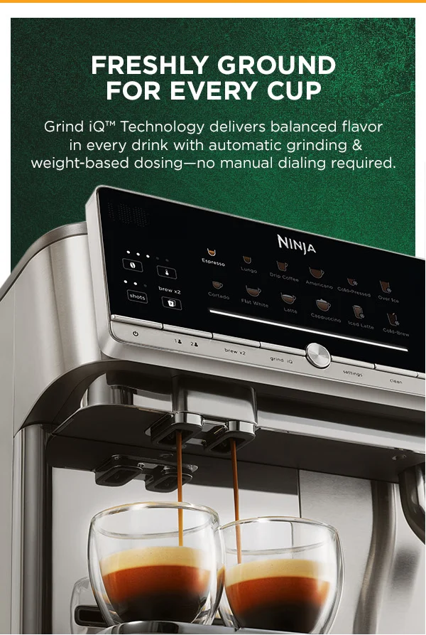 Freshly ground for every cup--Grind iQ Technology delivers balanced flavor in every drink with automatic grinding & weight-based dosing --no manual dialing required.
