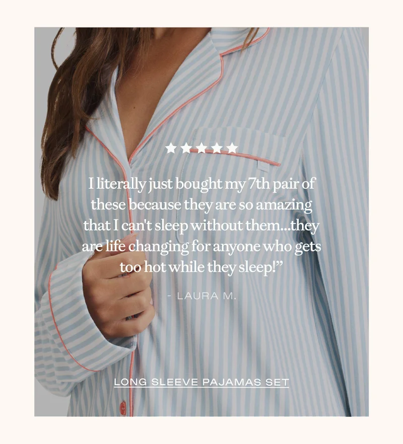 Long Sleeve PJ Set in Market Stripe in Lake - Shop Now