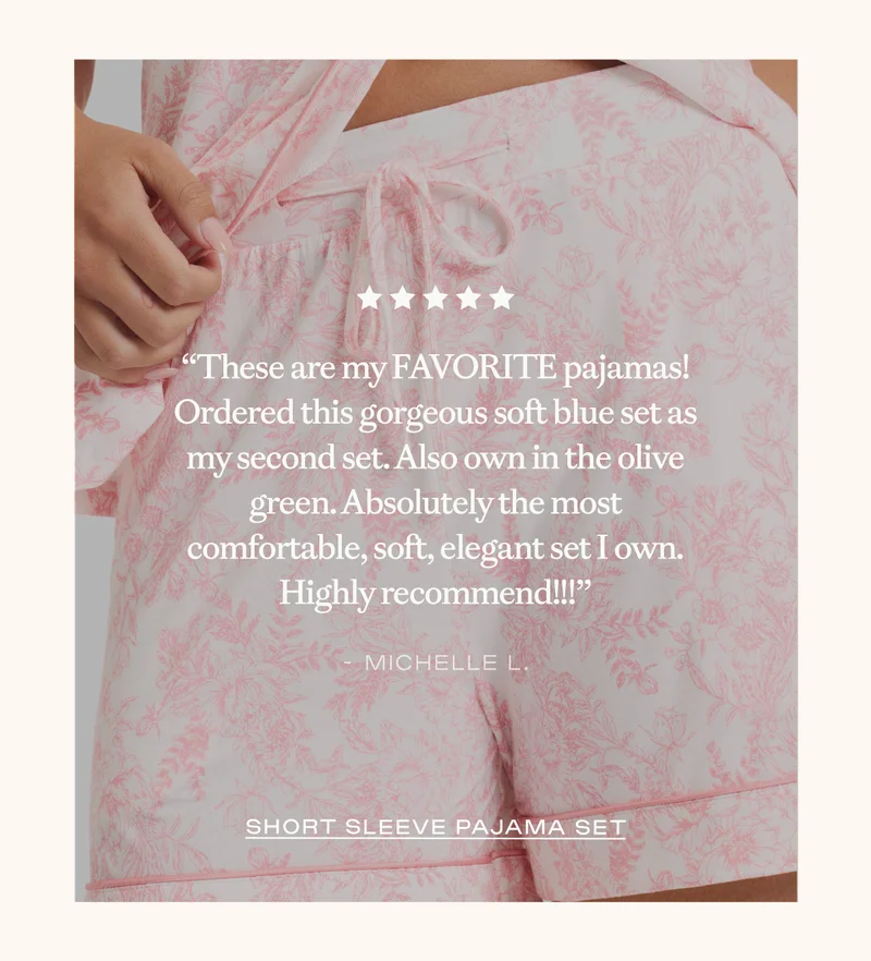 Short Sleeve PJ Set in Tulip Toile - Shop Now!