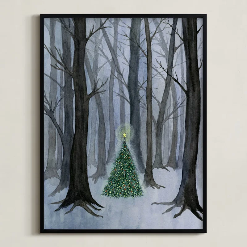 Silent Night Woods Open Edition Fine Art Print by Karina Racz | Minted