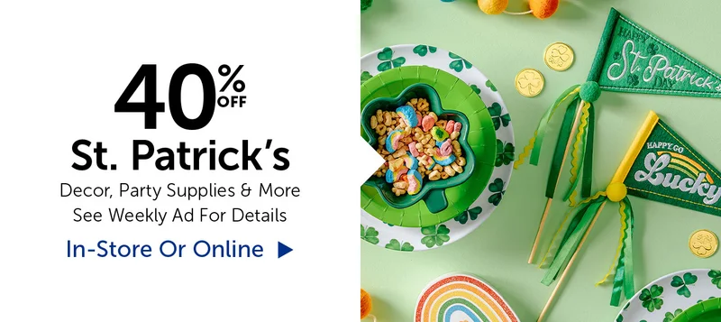 40% Off St. Patrick's - Decor, Party Supplies & More