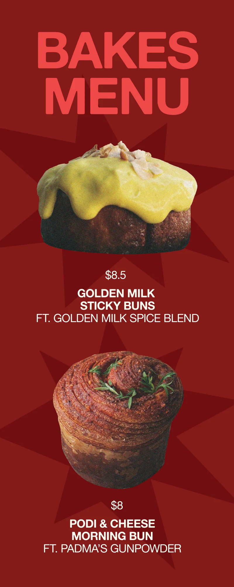 Bakes Menu