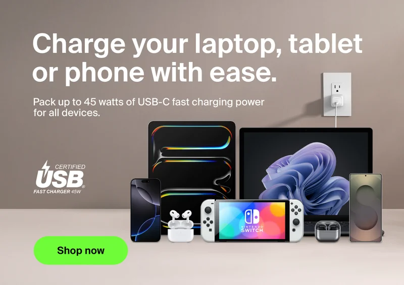 BoostCharge Compact USB-C Wall Charger 45W