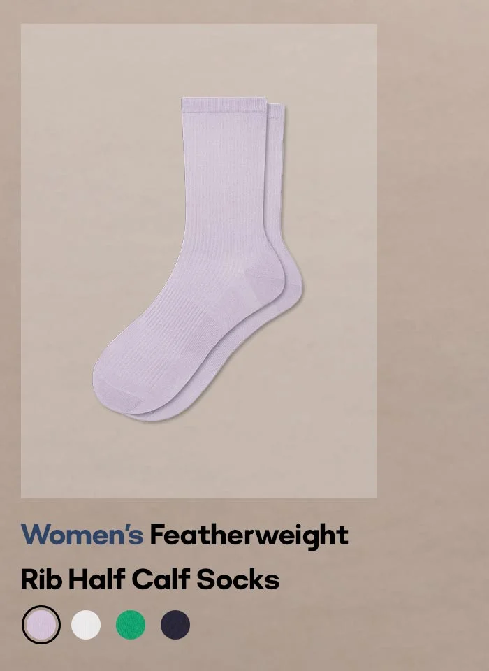 Women's Featherweight Rib Half Calf Socks