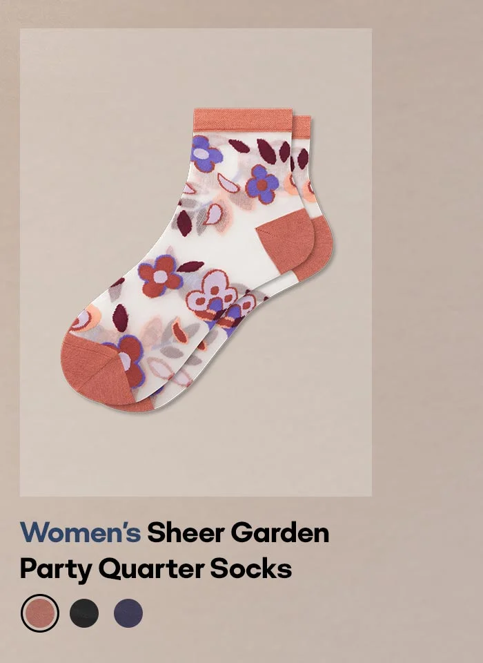Women's Sheer Garden Party Quarter Socks