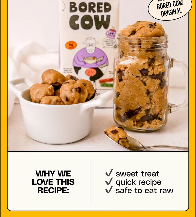 Made with: Bored Cow Original. Why we love this recipe: ✔️ sweet treat ✔️ quick recipe ✔️ safe to eat raw