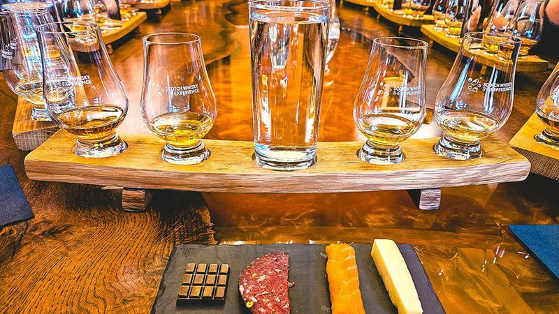 Image description: Scotch tasting on the Scotch Whisky Experience.