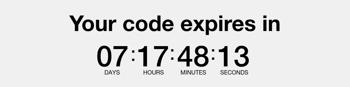 Your code expires soon
