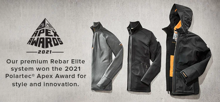 Our premium Rebar Elite system won the 2021 Polartec® Apex Award for style and innovation.