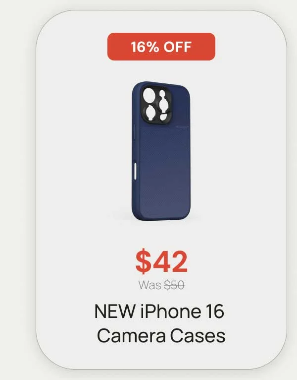 16% Off - $42 was $50 New iPhone 16 Camera Cases
