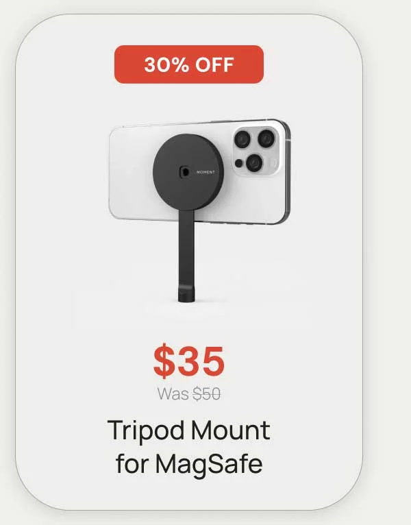 30% OFF - $35 was $50 Tripod Mount for Magsafe