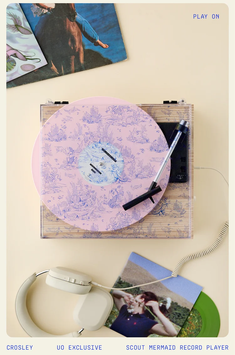 IMAGE-MERMAID TOILE RECORD PLAYER