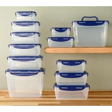 LocknLock 12-Pc Nestable Rectangle Storage Set w/ (2) Handle Lids