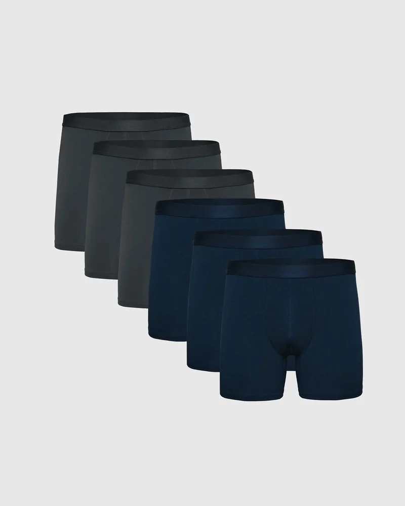 Image of Carbon & Navy Boxer Briefs 6-Pack