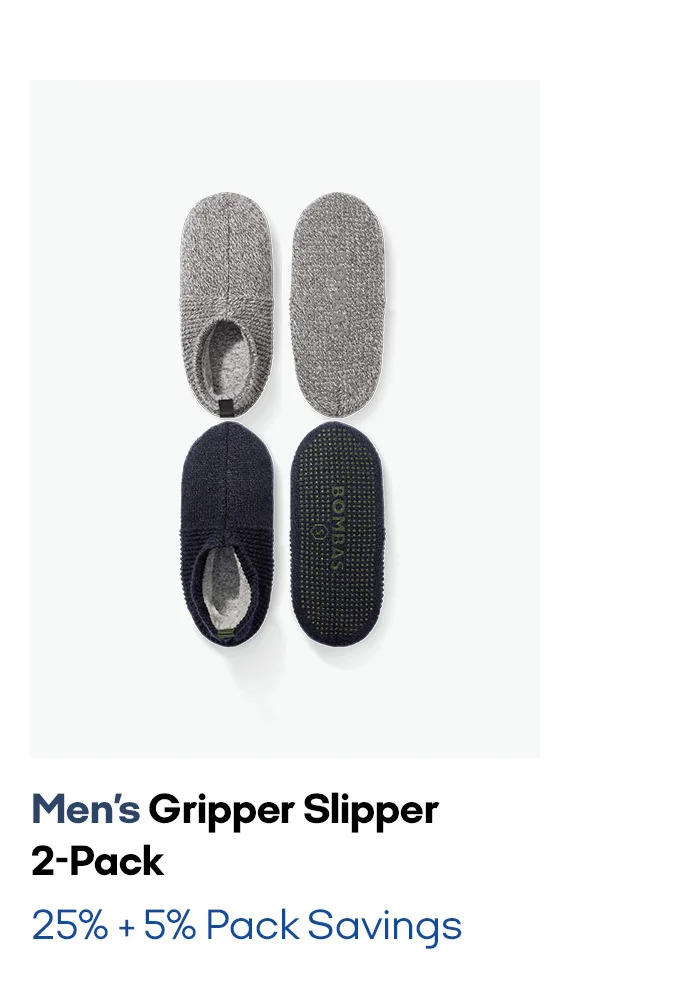 Men's Gripper Slipper 2-Pack
