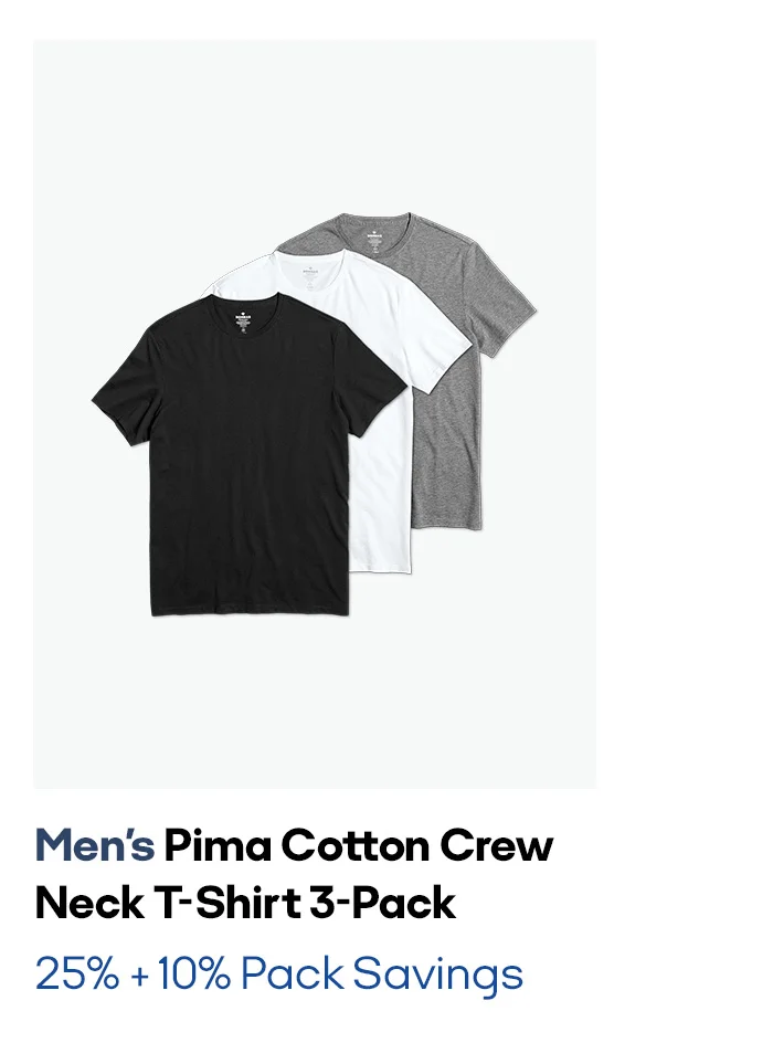Men's Pima Cotton Crew Neck T-Shirt 3-Pack