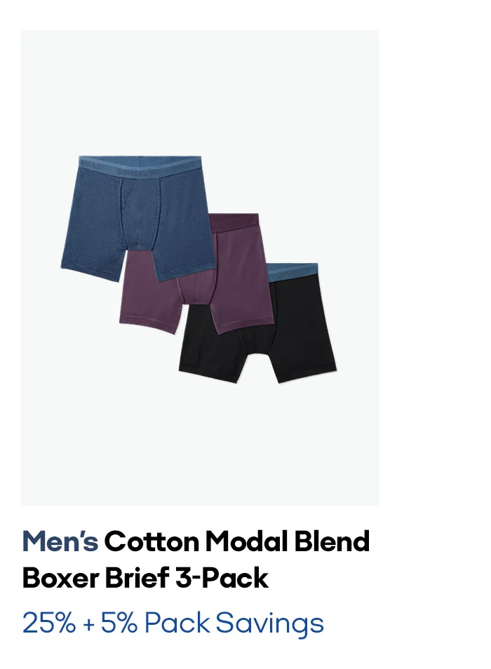 Men's Cotton Modal Blend Boxer Brief 3-Pack