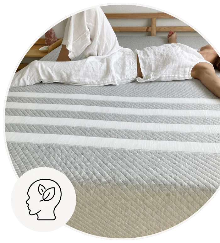 Original Hybrid Image -- Restorative sleep Icon with leaves inside a head