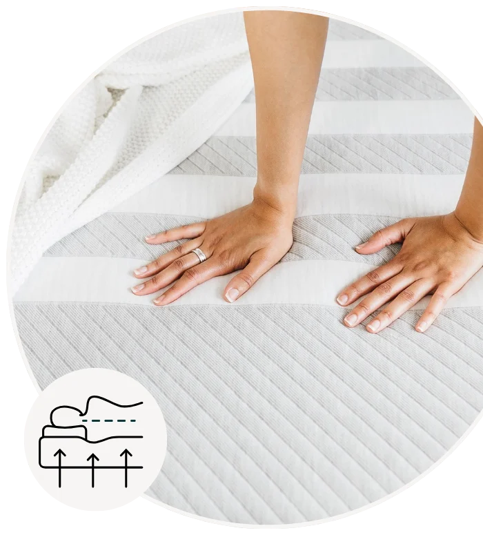 Original Hybrid Image -- Supportive sleep Icon with neck and back resting on mattress