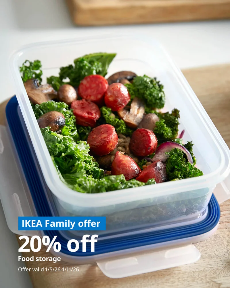 20% off all food storage