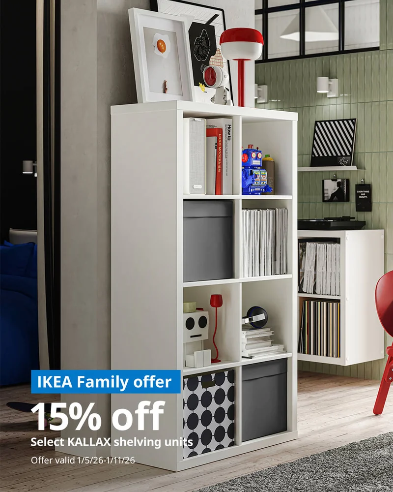 15% off select KALLAX shelving units