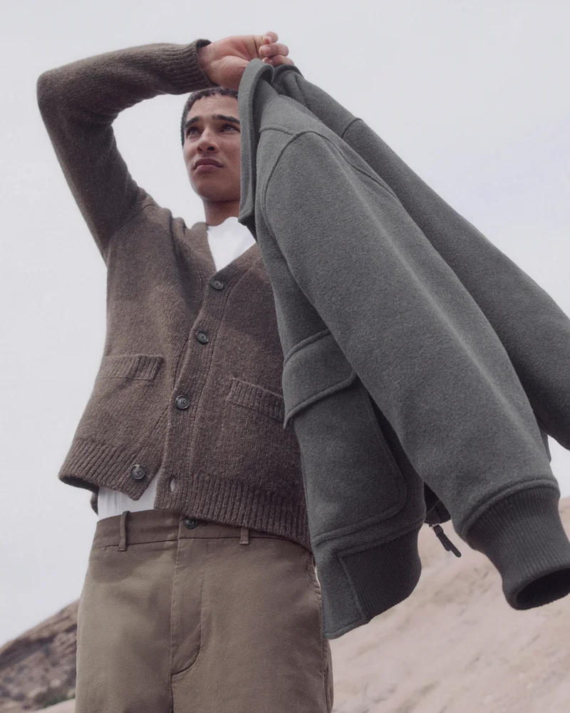 Image | ReWool Flight Jacket | Heather Charcoal