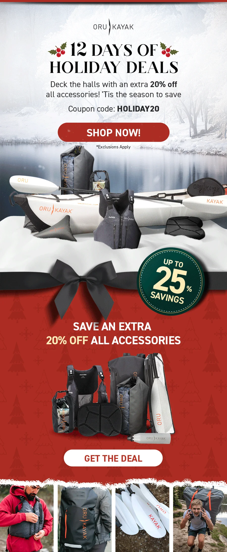 12 Days of Holiday Deals! Today only, get an extra 20% off all accessories with code HOLIDAY20
