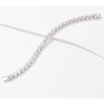 Diamonique 100 Facet 4mm Tennis Bracelet Sterling Silver