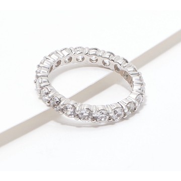 Diamonique 100-Facet Eternity Band Ring, 14K Clad or Sterling