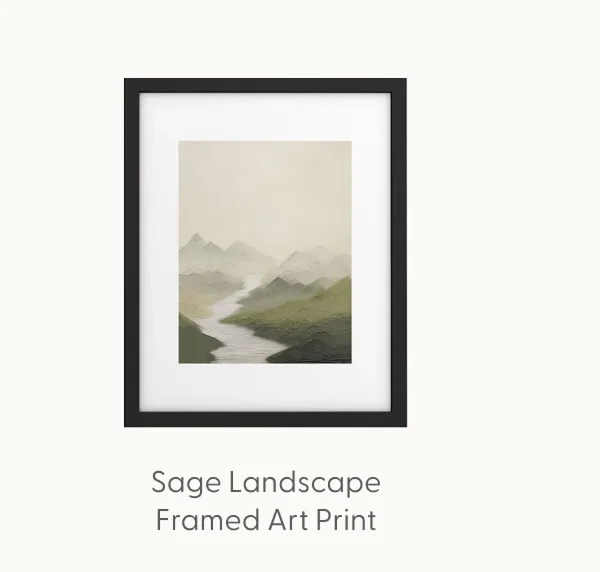 Sage Landscape III Framed Art Print