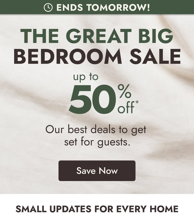 Up to 50% off ends tomorrow