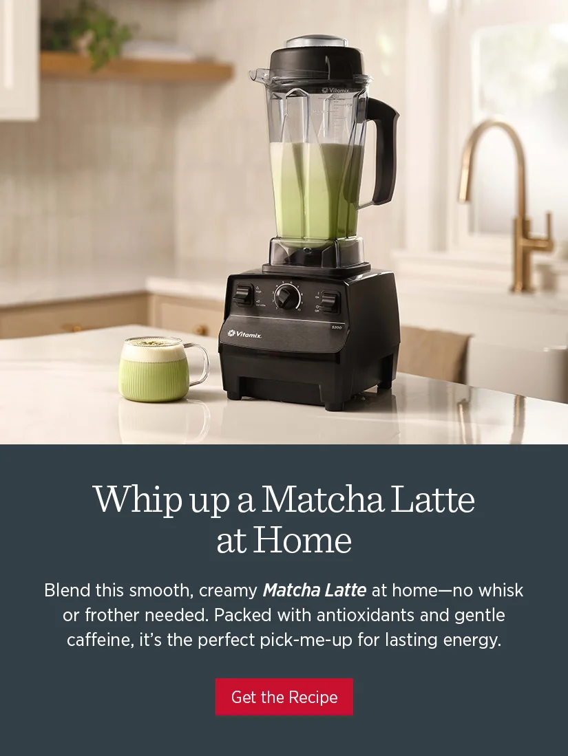 Blend this smooth, creamy Matcha Latte at home - no whisk or frother needed. Packed with antioxidants and gentle caffeine, it's the perfect pick-me-up for lasting energy.