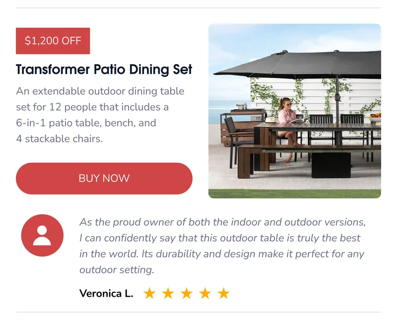 Transformer Patio Dining Set