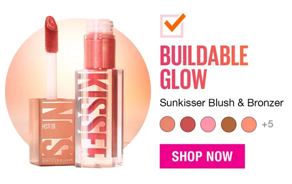 Buildable Glow with Sunkisser Blush + Bronzer!