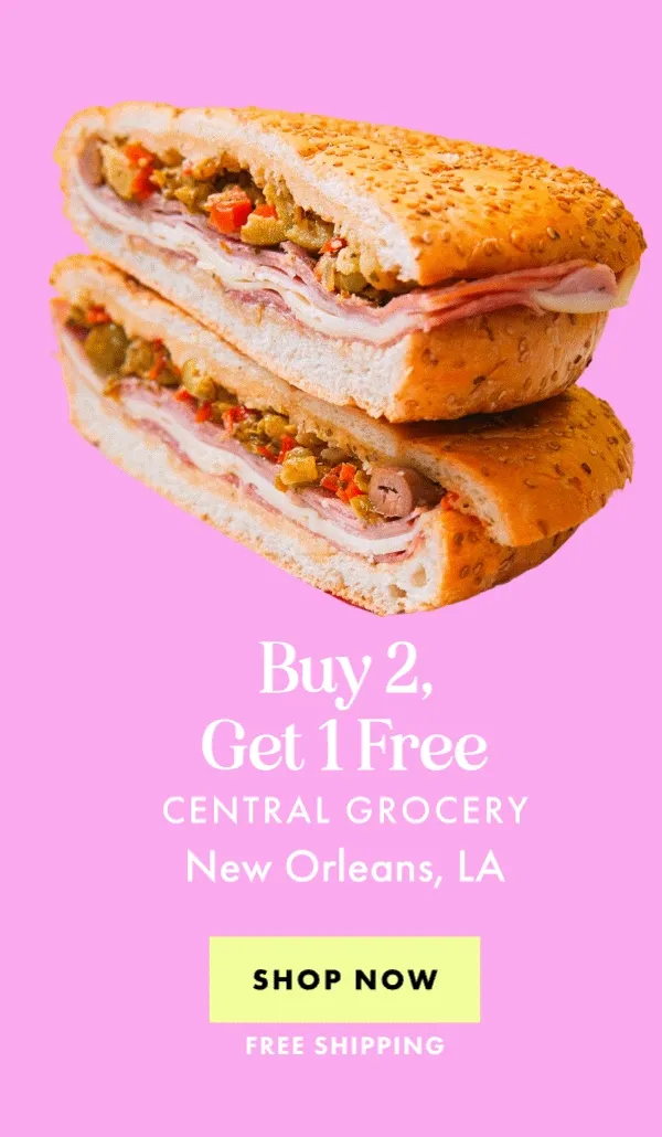Central Grocery Muffulettas - Buy 2, Get 1 Free Central Grocery Muffulettas - Buy 2, Get 1 Free