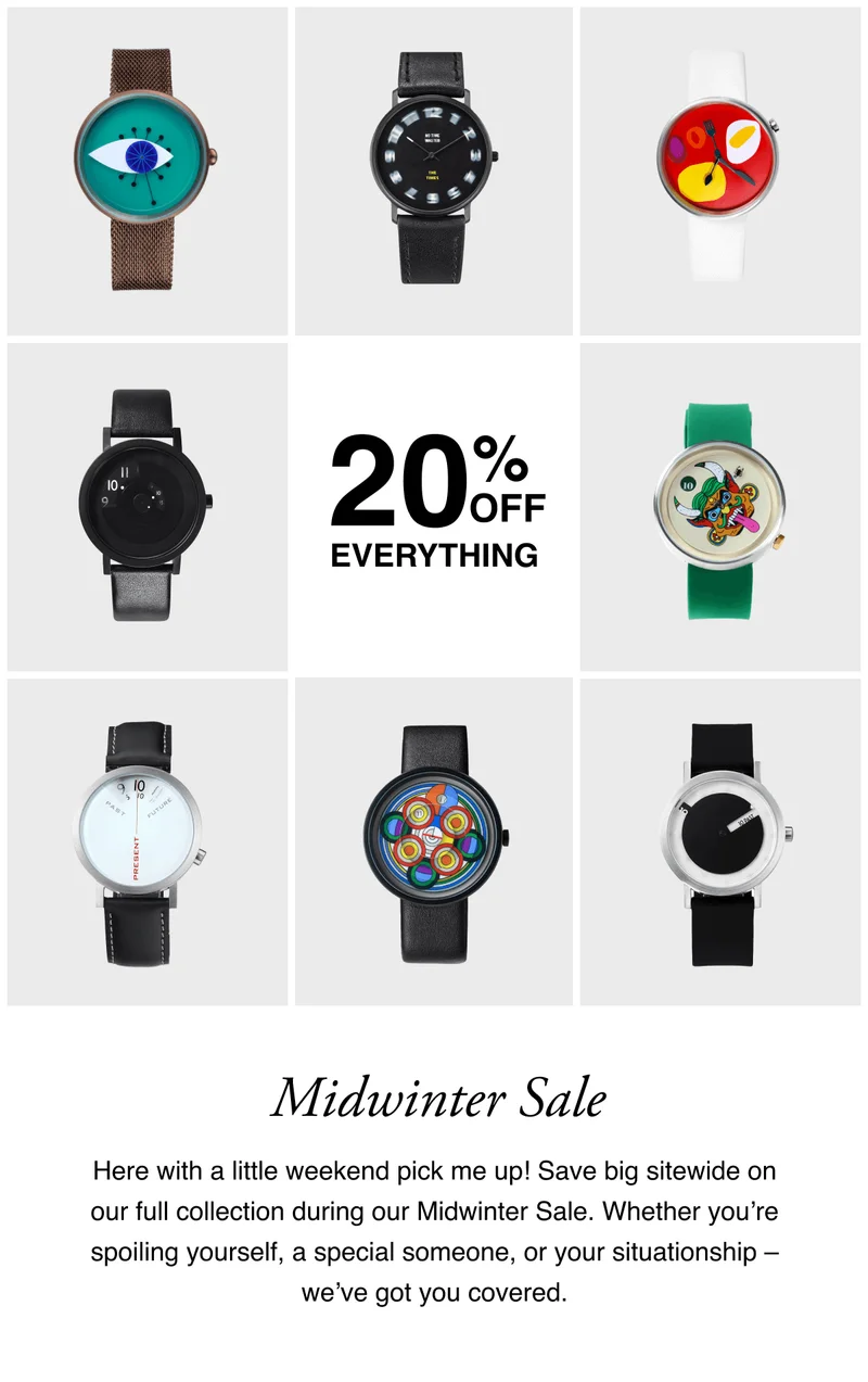 20% OFF everything sale