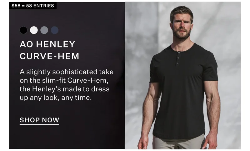 Shop AO Henley Curve-Hem