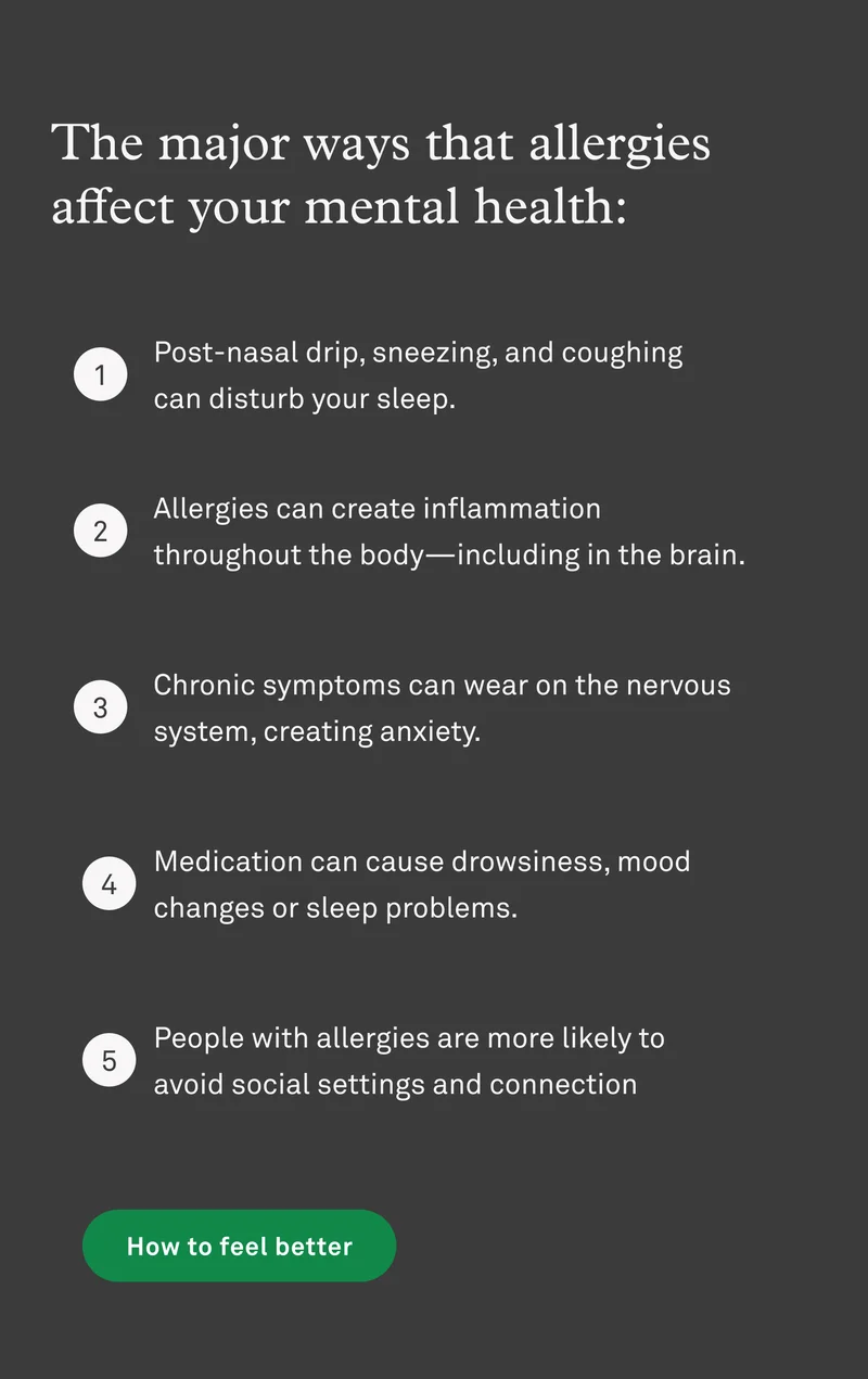 The major ways that allergies affect your mental health
