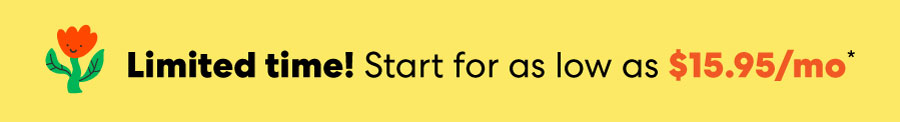 Limited time! Start for as low as $15.95/mo