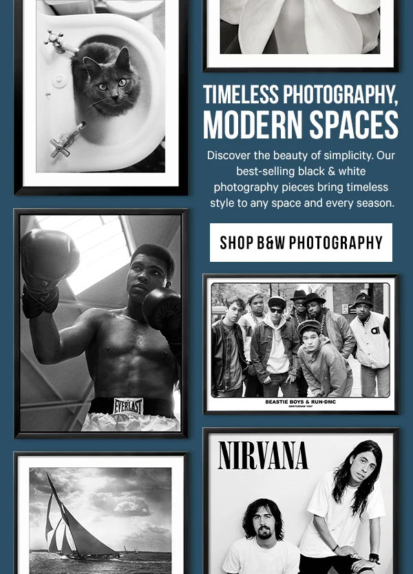 Timeless Photography, Modern Spaces: Discover the beauty of simplicity. Our best-selling black & white photography pieces bring timeless style to any space and every season