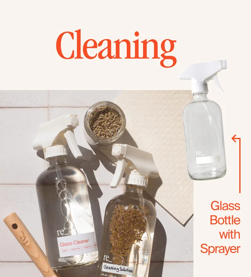 glass bottle with sprayer