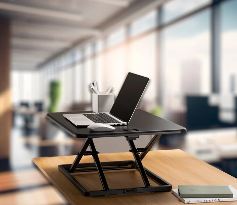 Ultra-Slim Single Top Height-Adjustable Compact Sit-Stand 26" Desk Converter