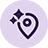 Image Description: A purple geo pin with sparkles.