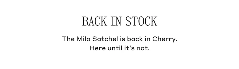 Back In Stock The Mila Satchel is back in Cherry. Here until it's not.