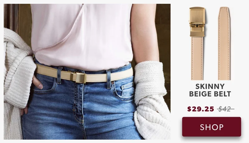 Shop Skinny Beige Belt
