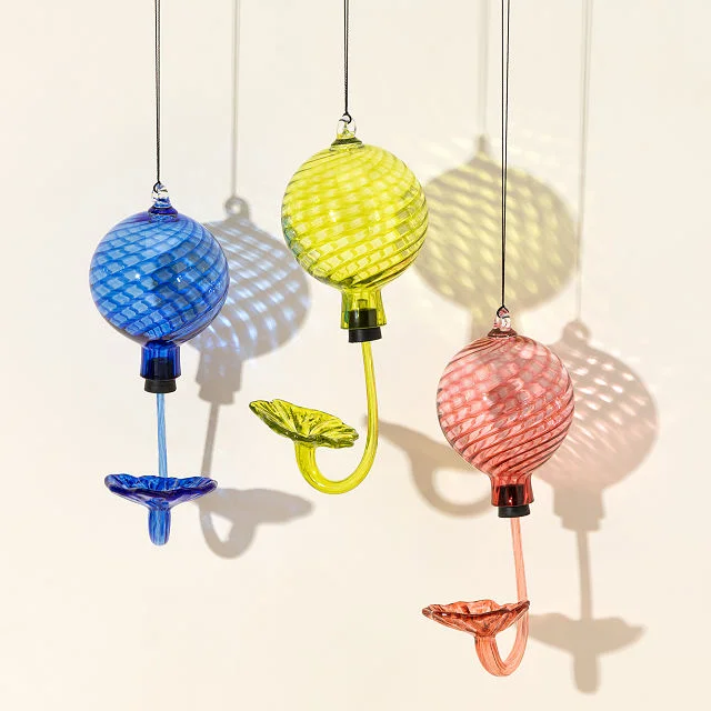 Birthstone Hand Blown Hummingbird Feeder