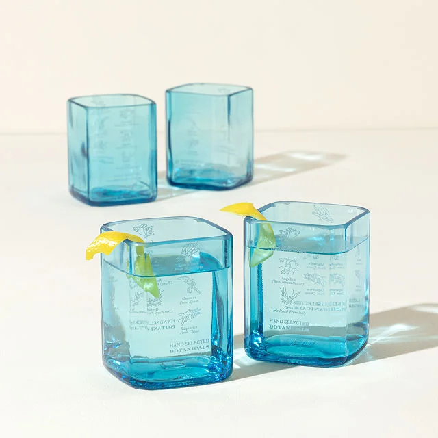 Reclaimed Gin Bottle Glasses - Set of 4​