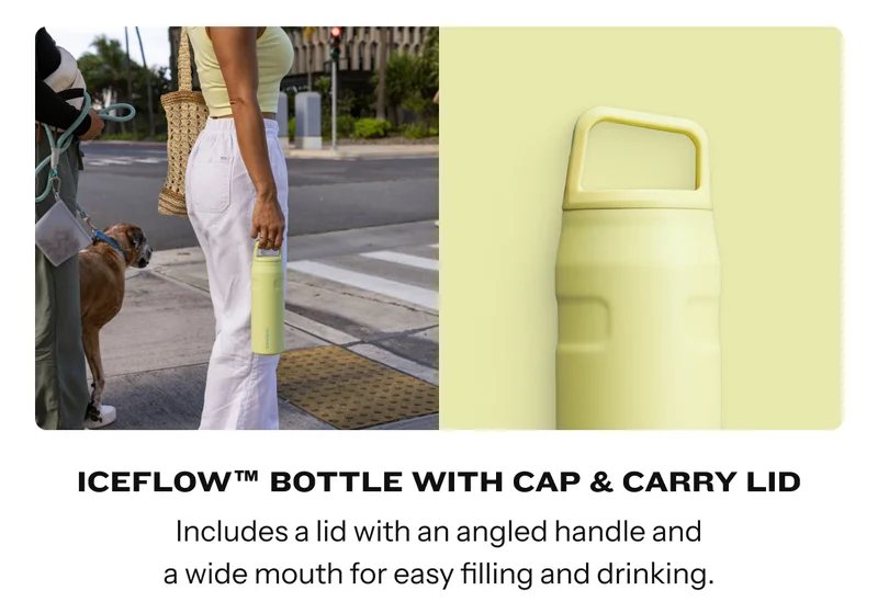 IceFlow Bottle with Cap & Carry Lid