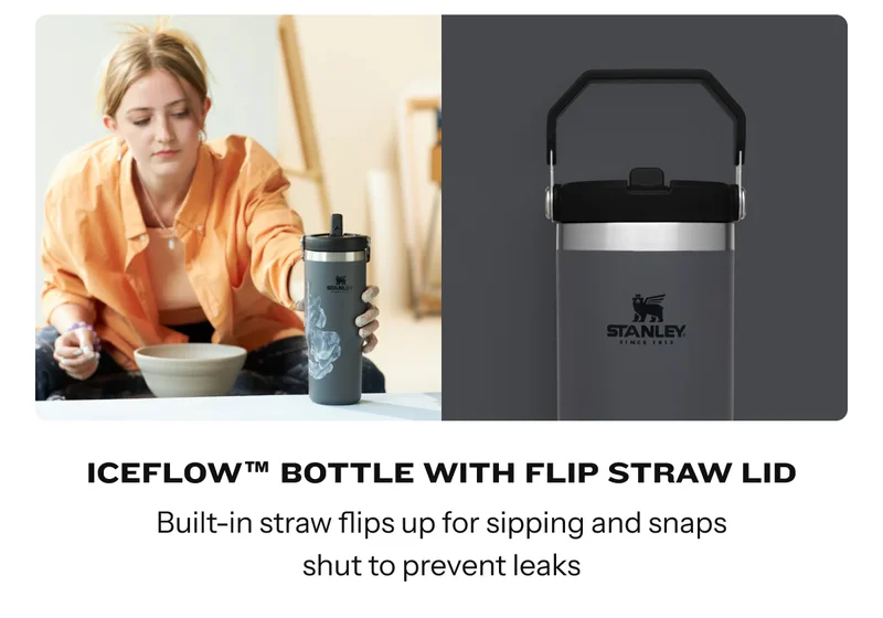 IceFlow Bottle with Flip Straw Lid